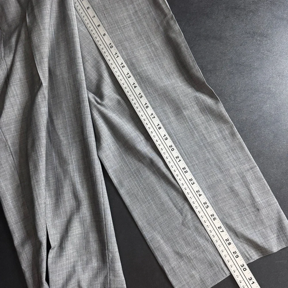 Botany 500 Super 110s Wool Plaid Two-Piece Suit 43R 36W Grey Made‎ in Italy